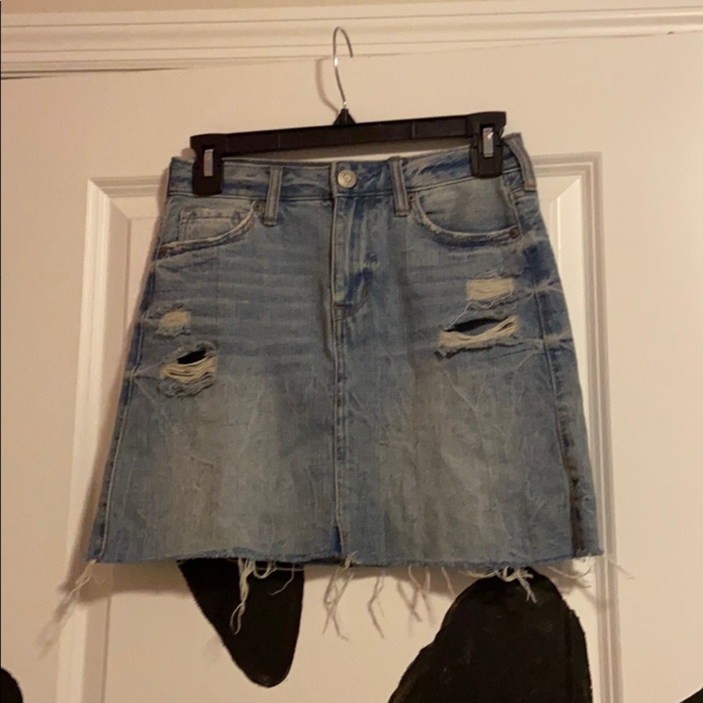 Aeropostale distressed denim mini skirt